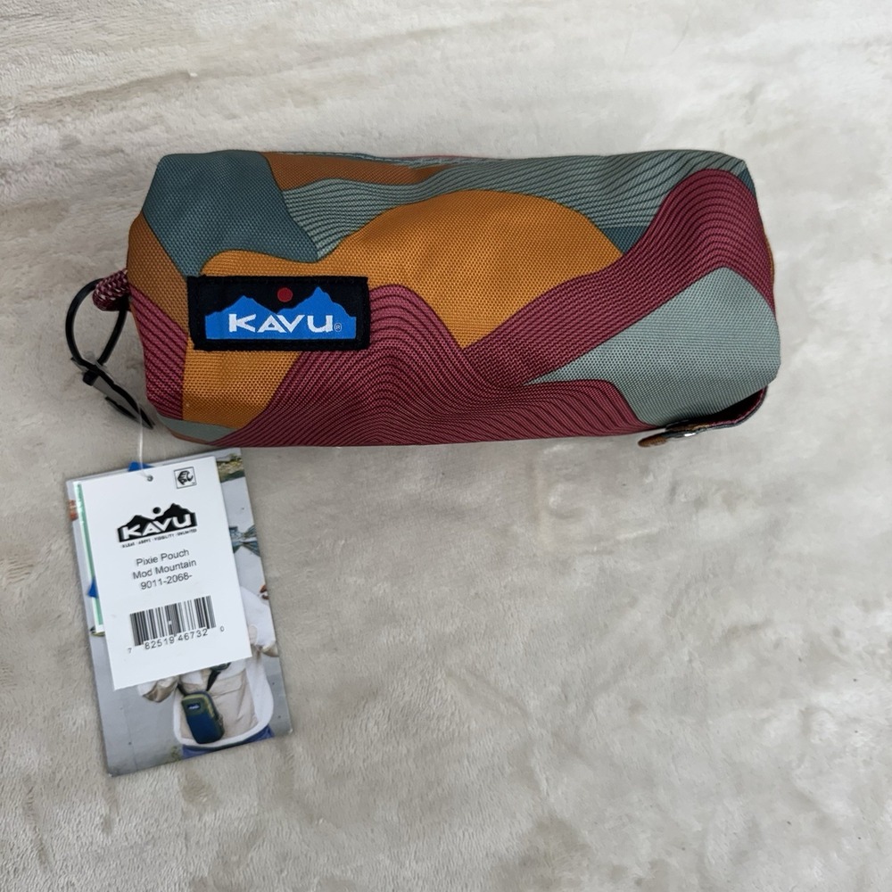 KAVU Pixie Pouch Mod Mountain Travel Toiletry Zip Case NWT Colorful Organizer